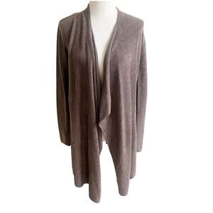 Barefoot Dreams CozyChic Lite Cardigan Sweater Brown Size S/M